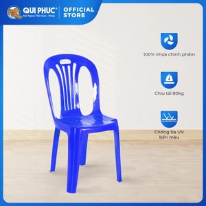 Ghế nhựa tựa lưng QUI PHÚC, size lớn, combo 4,6,10 ghế, lưng sọc, ghế ngồi chắc chắn, chống trượt, tiện lợi, an toàn