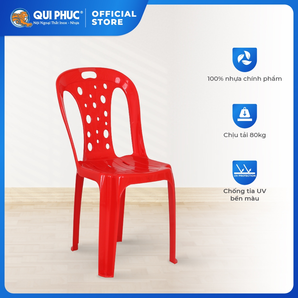 Ghế nhựa tựa lưng Oval QUI PHÚC, size lớn, combo 4,6,10 ghế, hiện đại, tiện lợi, chống trượt, ghế ngồi chắc chắn