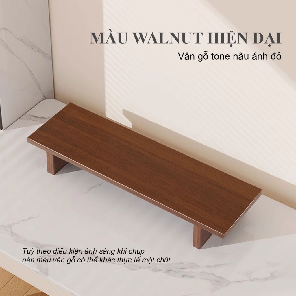 Kệ để PC  kệ màn hình máy tính vân gỗ óc chó để đồ decor đỡ vi tính setup không gian làm việc | BigBuy360 - bigbuy360.vn