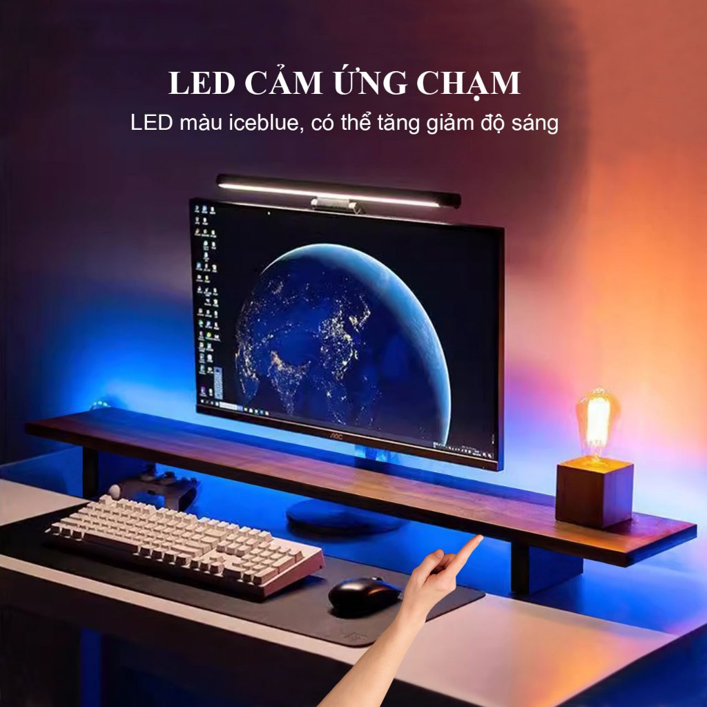 Kệ để PC  kệ màn hình máy tính vân gỗ óc chó để đồ decor đỡ vi tính setup không gian làm việc | BigBuy360 - bigbuy360.vn