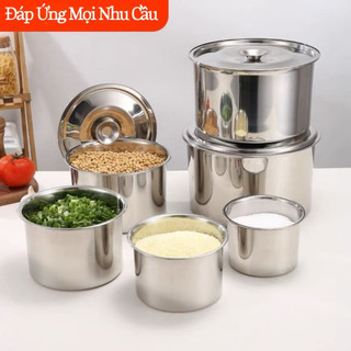 Hộp đựng gia vị inox,thố inox đựng thực phẩm cao cấp kèm nắp