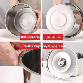 Hộp đựng gia vị inox,thố inox đựng thực phẩm cao cấp kèm nắp