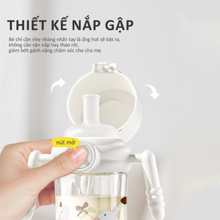 Youkebei Cốc nước có ống hút nắp tự động mở, Nước nóng 65 độ sẽ không bị phun ra., chất liệu an toàn.