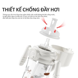 Youkebei Cốc nước có ống hút nắp tự động mở, Nước nóng 65 độ sẽ không bị phun ra., chất liệu an toàn.