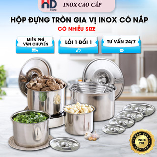 Hộp đựng gia vị inox,thố inox đựng thực phẩm cao cấp kèm nắp