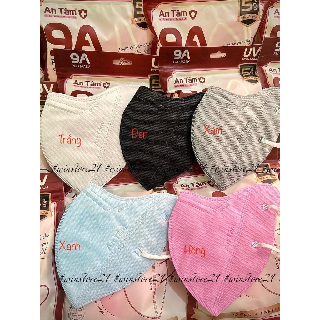 9A MASK - Khẩu Trang  An Tâm chính hãng 5 lớp siêu dày dặn chống nắng toàn diện bao trọn khuôn mặt