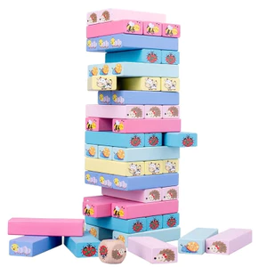 Bộ rút gỗ màu HÌNH ĐỘNG VẬT, trò chơi domino gỗ cho bé