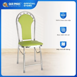 Ghế lưng tựa gấp gọn Dona QUI PHÚC, xếp gọn dễ dàng, nệm ngồi thoải mái, dùng cho bàn cao 75cm
