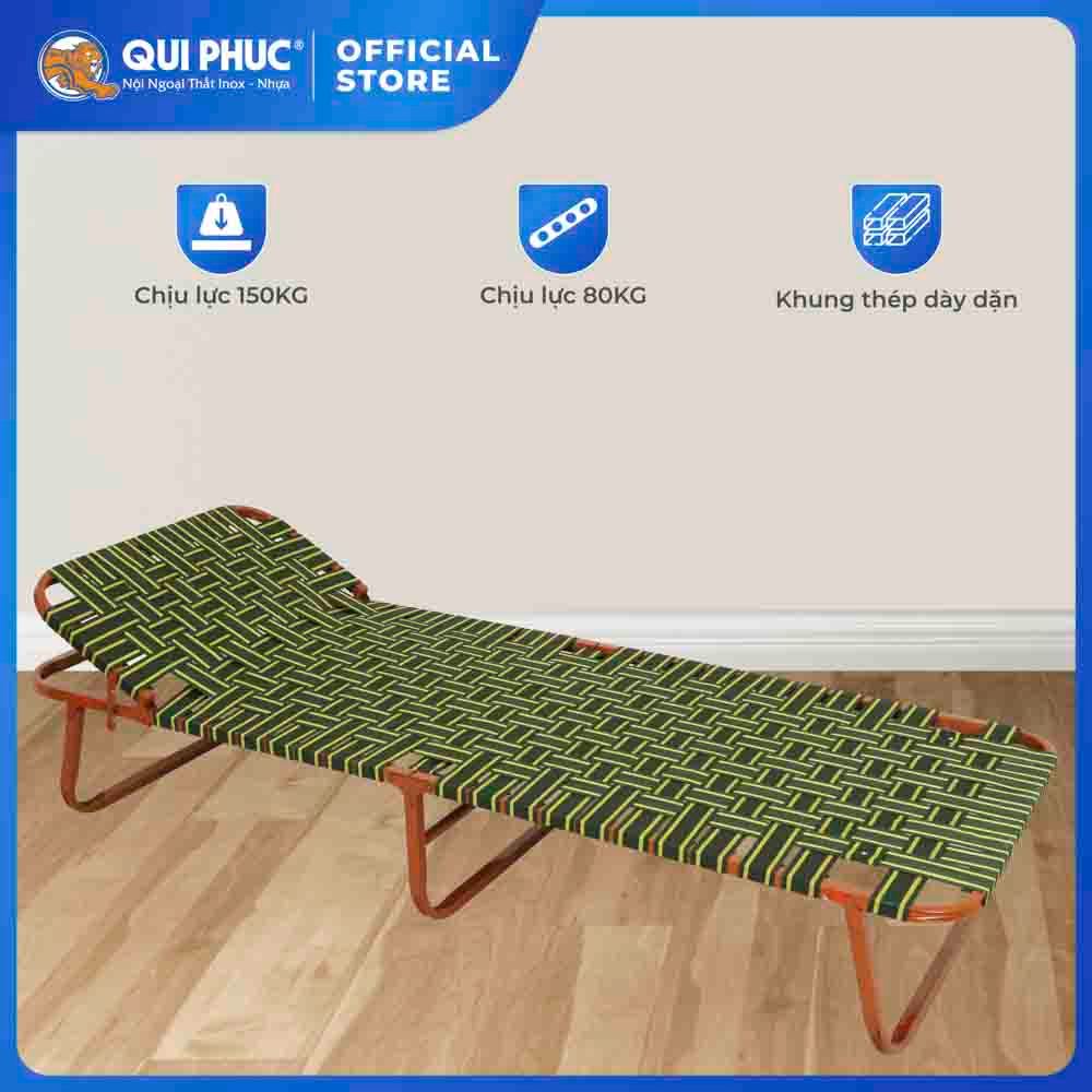 Giường gấp gọn Felix vuông QUI PHÚC, dây dù bản lớn, thoải mái, tiện lợi, dễ dàng cất giữ, mang đi