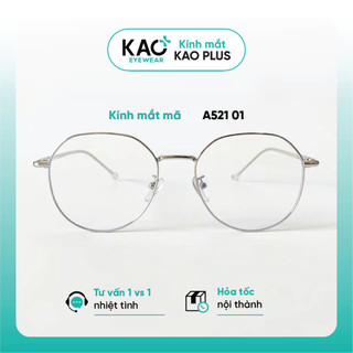 Gọng kính cận kim loại KAO PLUS dáng tròn thanh mảnh nhiều màu sắc thời trang nữ A521