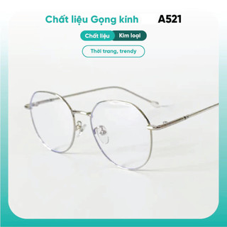Gọng kính cận kim loại KAO PLUS dáng tròn thanh mảnh nhiều màu sắc thời trang nữ A521