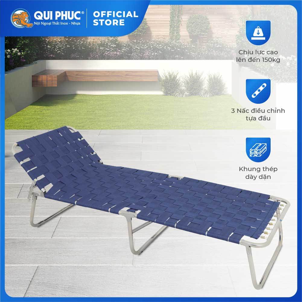 Giường gấp gọn Deli QUI PHÚC, dây dù, chắc chắn, êm ái, co giãn tốt, tiết kiệm không gian, thoải mái, thư giãn