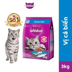 WHISKAS Thức Ăn Cho Mèo Trưởng Thành Dạng Hạt vị Cá Biển - 3kg