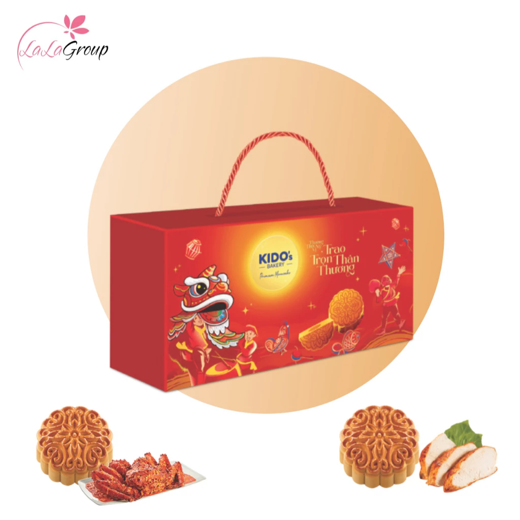 [HỎA TỐC HCM] Hộp 2 bánh trung thu KIDO với vỏ hộp sang trọng thích hợp làm quà biếu tặng người thân