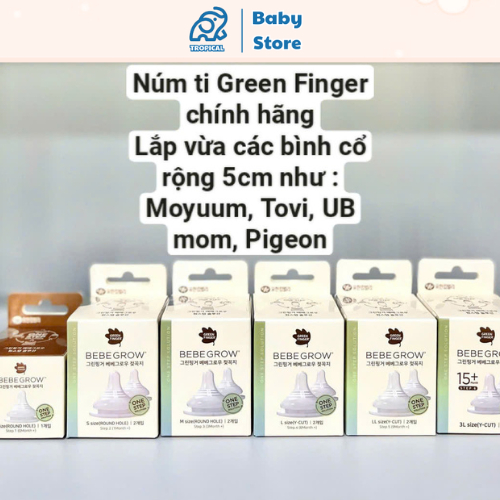 Núm ti Green Finger BebeGrow Hàn Quốc chính hãng đủ size SS/S/M/L/LL ...