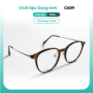 Gọng kính tròn chất liệu nhựa dẻo KAO PLUS C609 thanh mảnh tinh tế nam nữ nhiều màu sắc