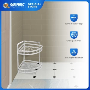 Kệ góc nhà tắm Win QUI PHÚC, chân đứng, inox 201 cao cấp, sáng bóng, chắc chắn, tiện lợi, bền đẹp