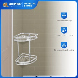 Kệ góc nhà tắm Dona QUI PHÚC, inox 304 cao cấp, không gỉ, 2 tầng tiện lợi, tiết kiệm không gian