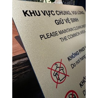 BẢNG VUI LÒNG GIỮ VỆ SINH CHUNG •  IN UV SANG TRỌNG • ĐỘ BỀN CAO