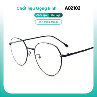 Mắt kính gọng kim loại KAO PLUS thanh mảnh dáng tròn thời trang chất lượng cao 02102