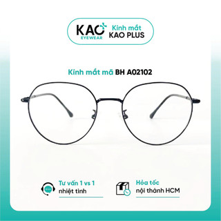 Mắt kính gọng kim loại KAO PLUS thanh mảnh dáng tròn thời trang chất lượng cao 02102