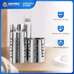 Ống đũa tròn Deli QUI PHÚC, inox 304 không gỉ, sáng bóng, an toàn vệ sinh, đựng đũa muỗng