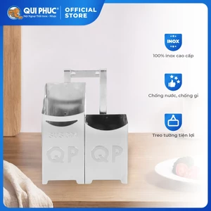 Ống đũa Deli Vuông QUI PHÚC, 2 ngăn, inox 304 không gỉ, sáng bóng, cao cấp, an toàn vệ sinh