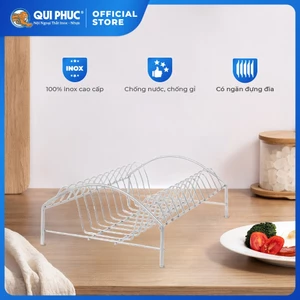 Giá úp chén đĩa inox QUI PHÚC, inox 201 sáng bóng, dễ vệ sinh, tiện lợi, dùng trong phòng bếp