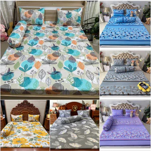 BỘ GA THUN LẠNH HOA LÁ ĐỦ MÀU ĐỦ SIZE thun mát lạnh, dễ giặt nhanh khô, không xù lông hoàng hà bedding