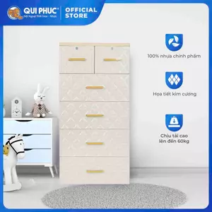 Tủ nhựa Paris 5 tầng QUI PHÚC, tủ đựng quần áo cho bé, rộng rãi, chắc chắn, tiện lợi