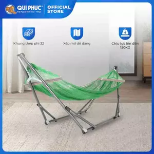 Võng nằm Dona QUI PHÚC, xếp gọn linh hoạt, tiện lợi, khung thép chịu tải 150kg, thiết kế an toàn