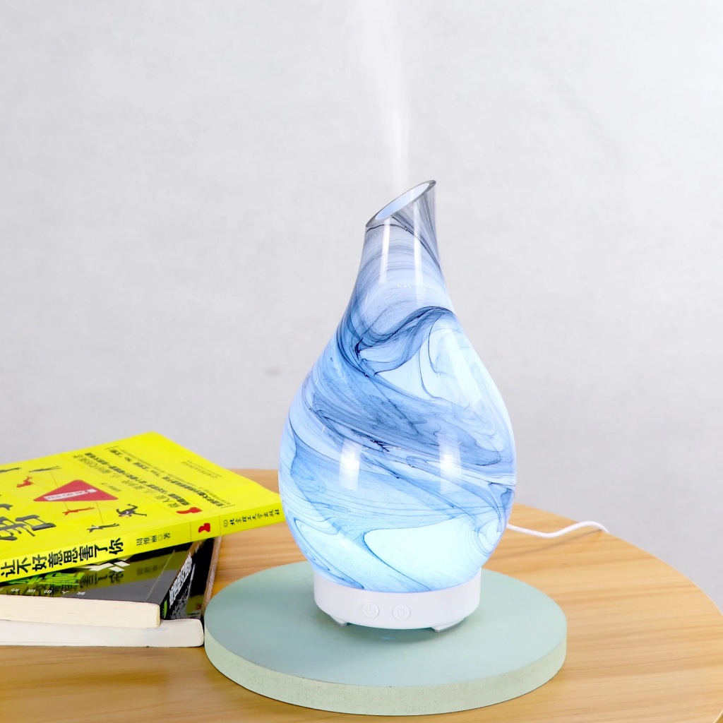 Máy Xông Tinh Dầu Thuỷ Tinh Vân Đá 3D Đẹp Đặc Biệt Sang Trọng