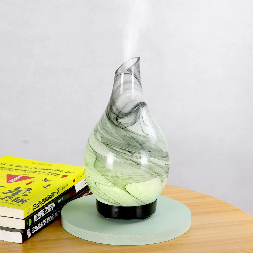 Máy Xông Tinh Dầu Thuỷ Tinh Vân Đá 3D Đẹp Đặc Biệt Sang Trọng