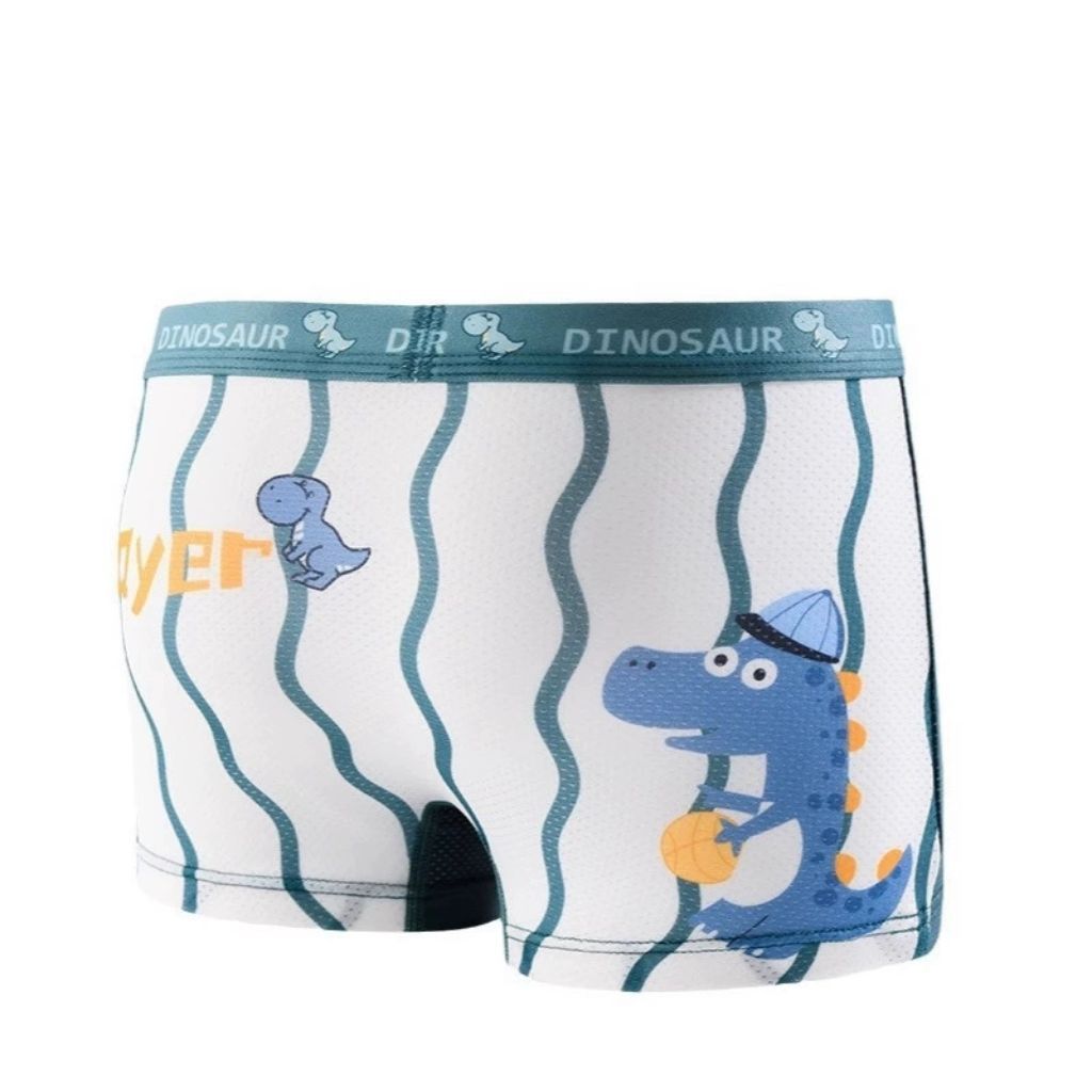SET 4 Quần sịp đùi bé trai phối lưới thoáng khí mát mẻ co giãn êm ái họa tiết đáng yêu LANIXA L7221