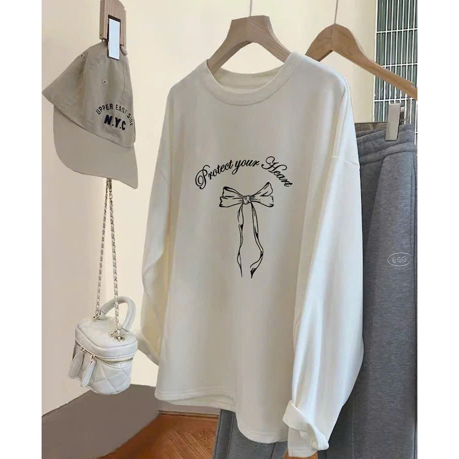Mẫu Mới Áo thun dài tay in hình JULY FASHION, Áo thun nữ tay dài mềm mại ấm áp mùa Thu Đông, Chất thun xượt mịn đẹp