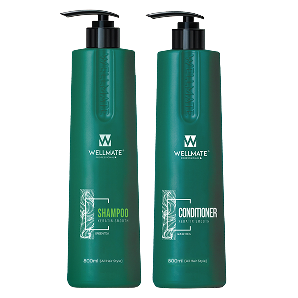 Dầu xả tóc mềm mượt tóc Wellmate Keratin cải thiện tình trạng tóc khô xơ chẻ ngọn gãy rụng không gây tóc 800ml