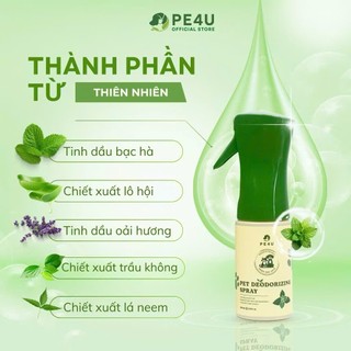 Xịt Khử Mùi Cho Chó Mèo PE4U Khử Mùi Hôi Chó Mèo, Mùi Nước Tiểu, Chậu Cát, Khử Khuẩn 200ml