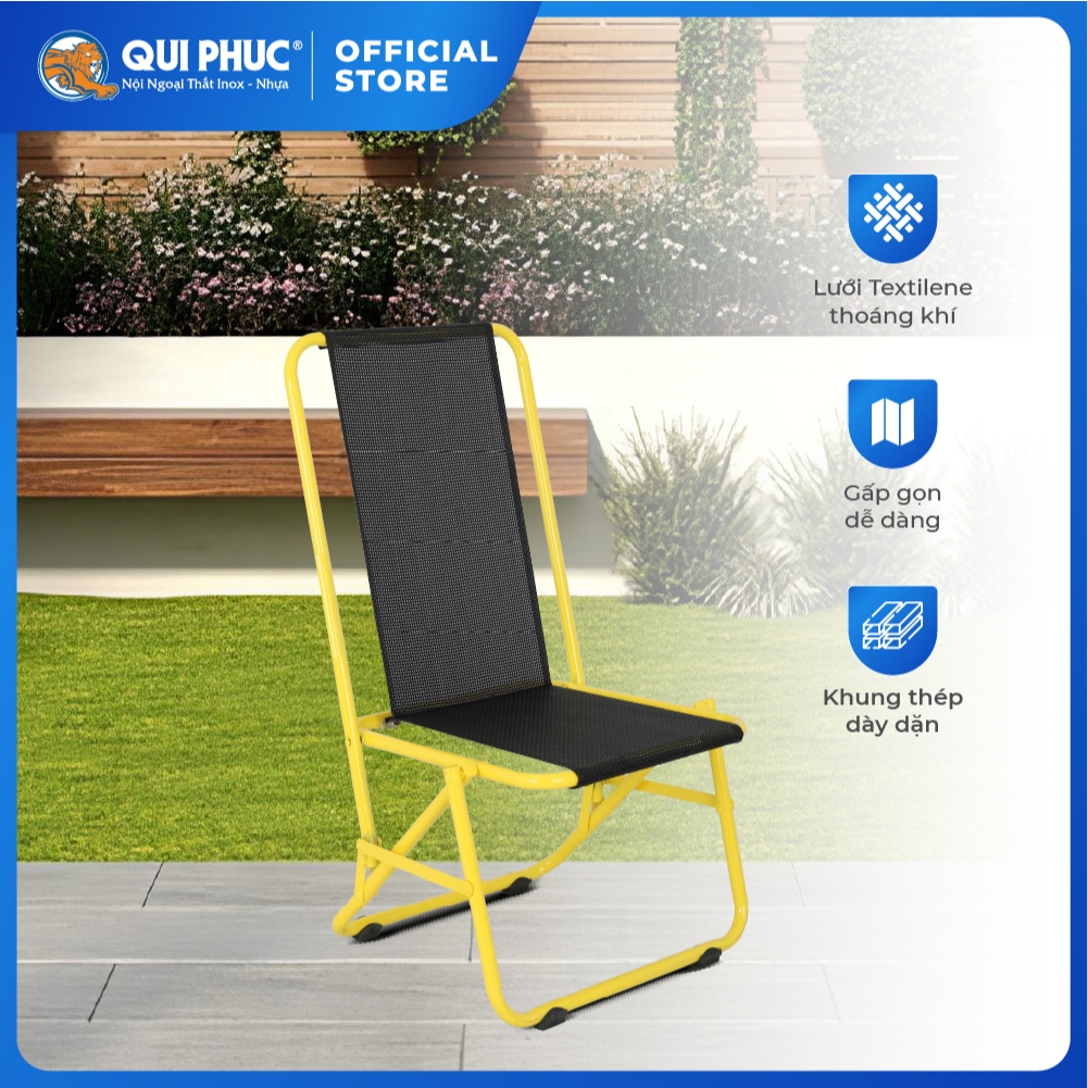 Ghế cà phê Win QUI PHÚC, lưng lưới cao, nâng đỡ tốt, thoáng khí, thoải mái, gấp gọn linh hoạt, dễ sử dụng