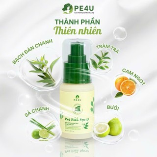 Xịt Ve Rận Chó Mèo PE4U Giúp Ngừa Ve Rận Bọ Chét, Côn Trùng Trên Lông Da, Chỗ Ở Của Thú Cưng - 50ml