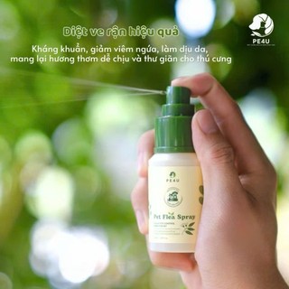 Xịt Ve Rận Chó Mèo PE4U Giúp Ngừa Ve Rận Bọ Chét, Côn Trùng Trên Lông Da, Chỗ Ở Của Thú Cưng - 50ml