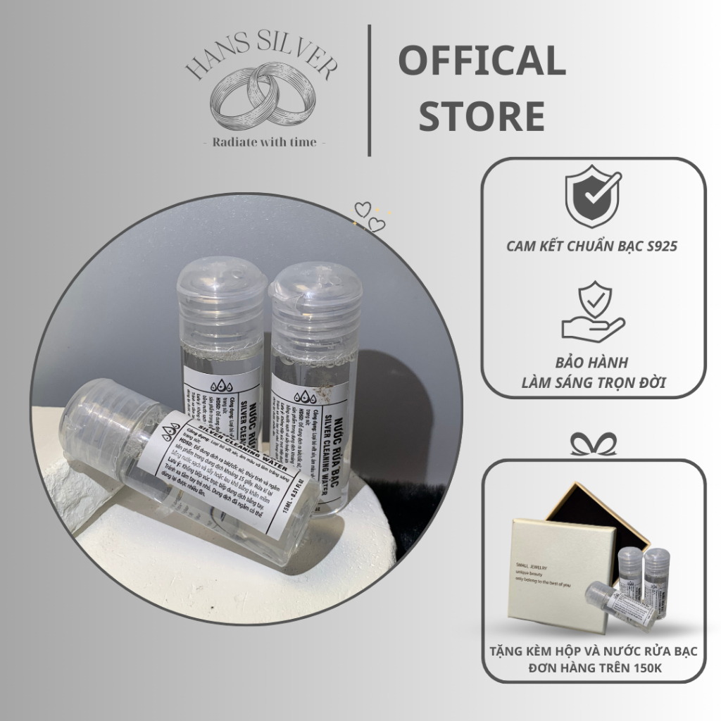 nước rửa trang sức bạc Hans Silver lọ 15ml giải pháp làm sáng trang sức bạc hiệu quả và nhanh chóng