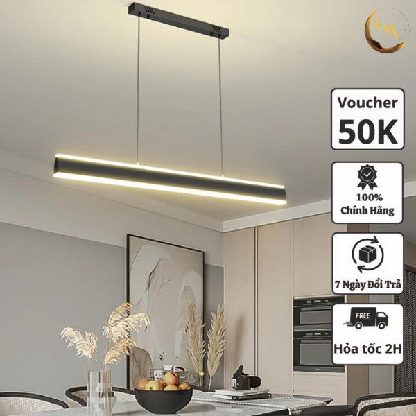Đèn thả bàn ăn EVA L1806 dài 1m2, loại LED 3 chế độ ánh sáng phong cách hiện đại bảo hành 12 tháng