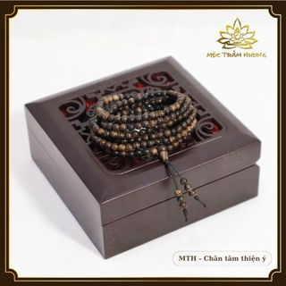 Vòng Tay Trầm Hương Chuỗi Tràng 216 Hạt 4mm Trầm Sánh Chìm - Mộc Trầm Hương MTH