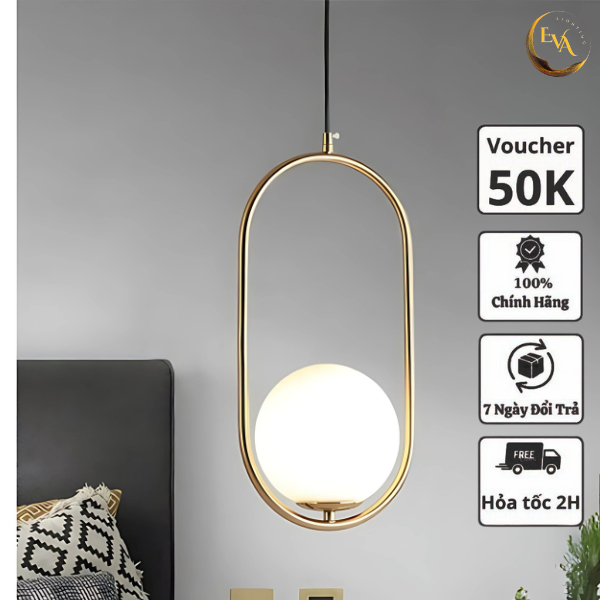 Đèn thả Decor EVA TY032-1 thả đầu giường, thả bàn ăn, thả phòng khách phong cách hiện đại bảo hành 12 tháng