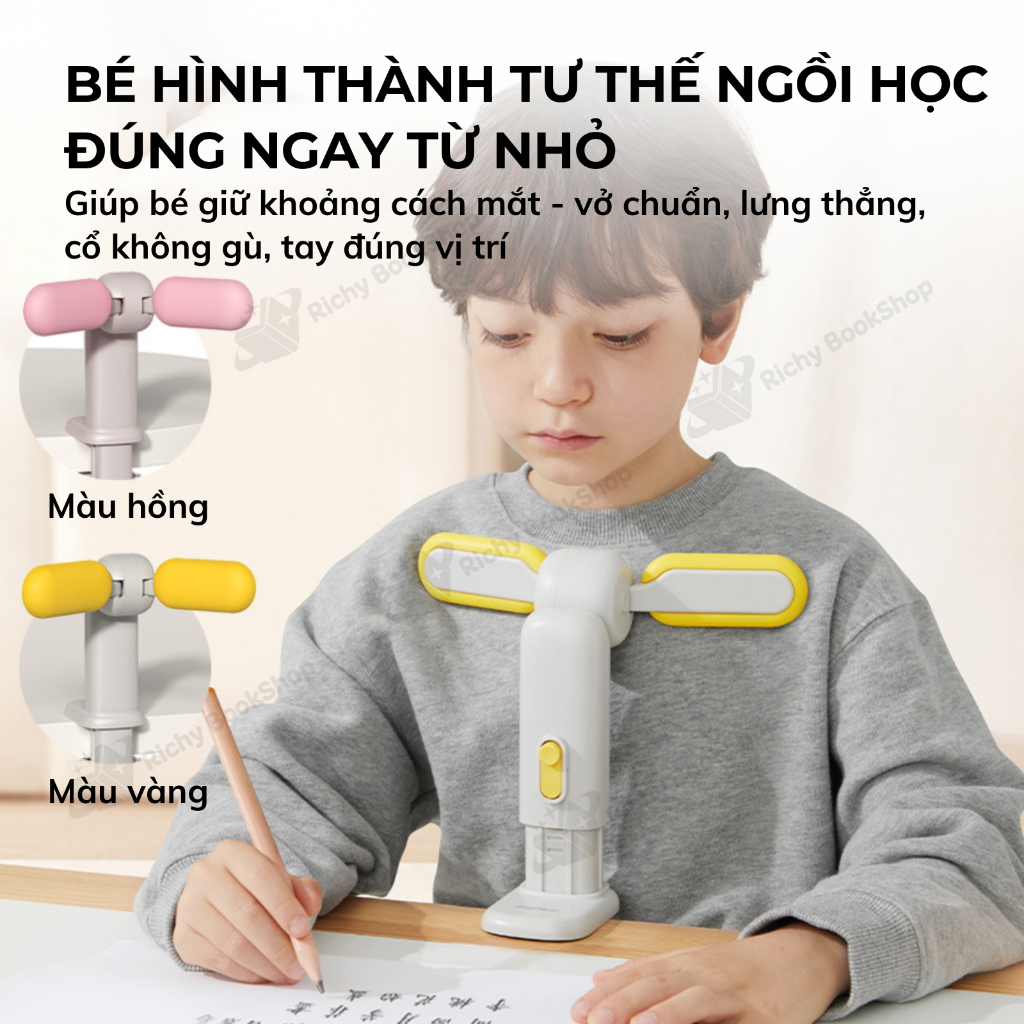 Giá đỡ ngực Mideer chống cận thị và gù lưng cho trẻ em ngồi học Adjustable Posture Corrector