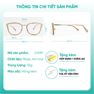 Gọng kính nữ kim loại nhựa cao cấp dáng cánh tiên phụ kiện thời trang KAO PLUS C1019