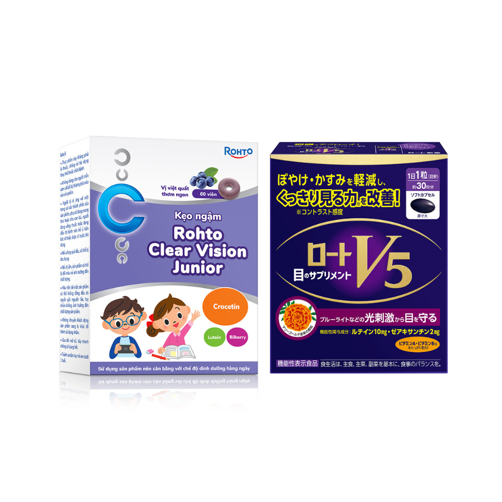 [VB] Combo bổ mắt, giúp mắt sáng khỏe cho gia đình: Rohto V5 (hộp 30 ...