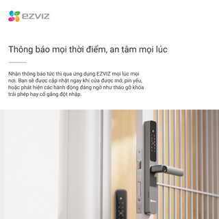 Khóa Cửa EZVIZ DL06 EZVIZ Mở Khóa Vân Tay, Phù Hợp Lắp Cửa Nhôm - Miễn phí lắp đặt HCM & HN