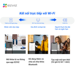 Khóa Cửa EZVIZ DL06 EZVIZ Mở Khóa Vân Tay, Phù Hợp Lắp Cửa Nhôm - Miễn phí lắp đặt HCM & HN