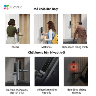 Khóa Cửa EZVIZ DL06 EZVIZ Mở Khóa Vân Tay, Phù Hợp Lắp Cửa Nhôm - Miễn phí lắp đặt HCM & HN